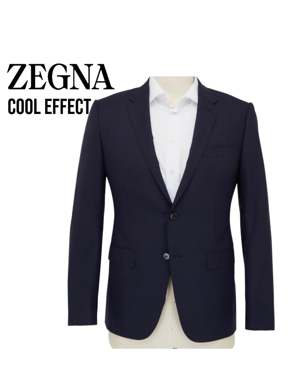 Ermenegildo Zegna "Cool Effect" Navy Blue Blazer Sport Coat - Size 46R (Drop 7)